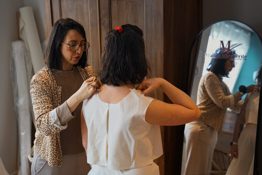 robe de mariée sur mesure chez maison marguerite